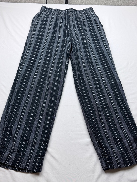 Briggs Pants - Briggs New York Black & Gray Striped Wide-Leg pants